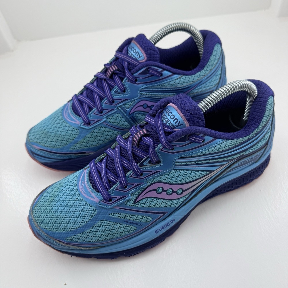 Saucony Guide 9 Womens Size 8 Blue Purple Running Shoes Sneakers S10295-5 Everun - Picture 2 of 13